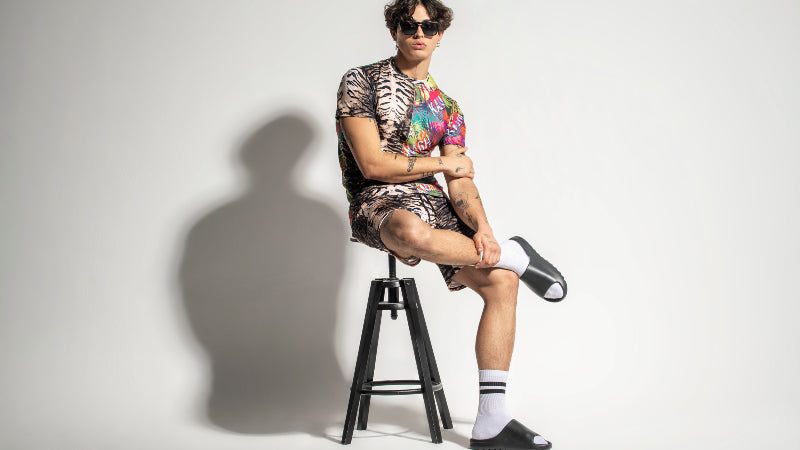 Slides with socks: wearing the trend
