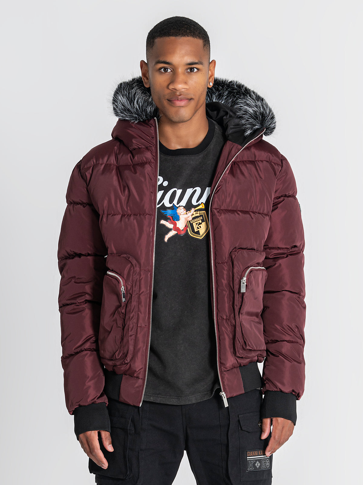 puffers / Burgundy Utility Puffer Jacket