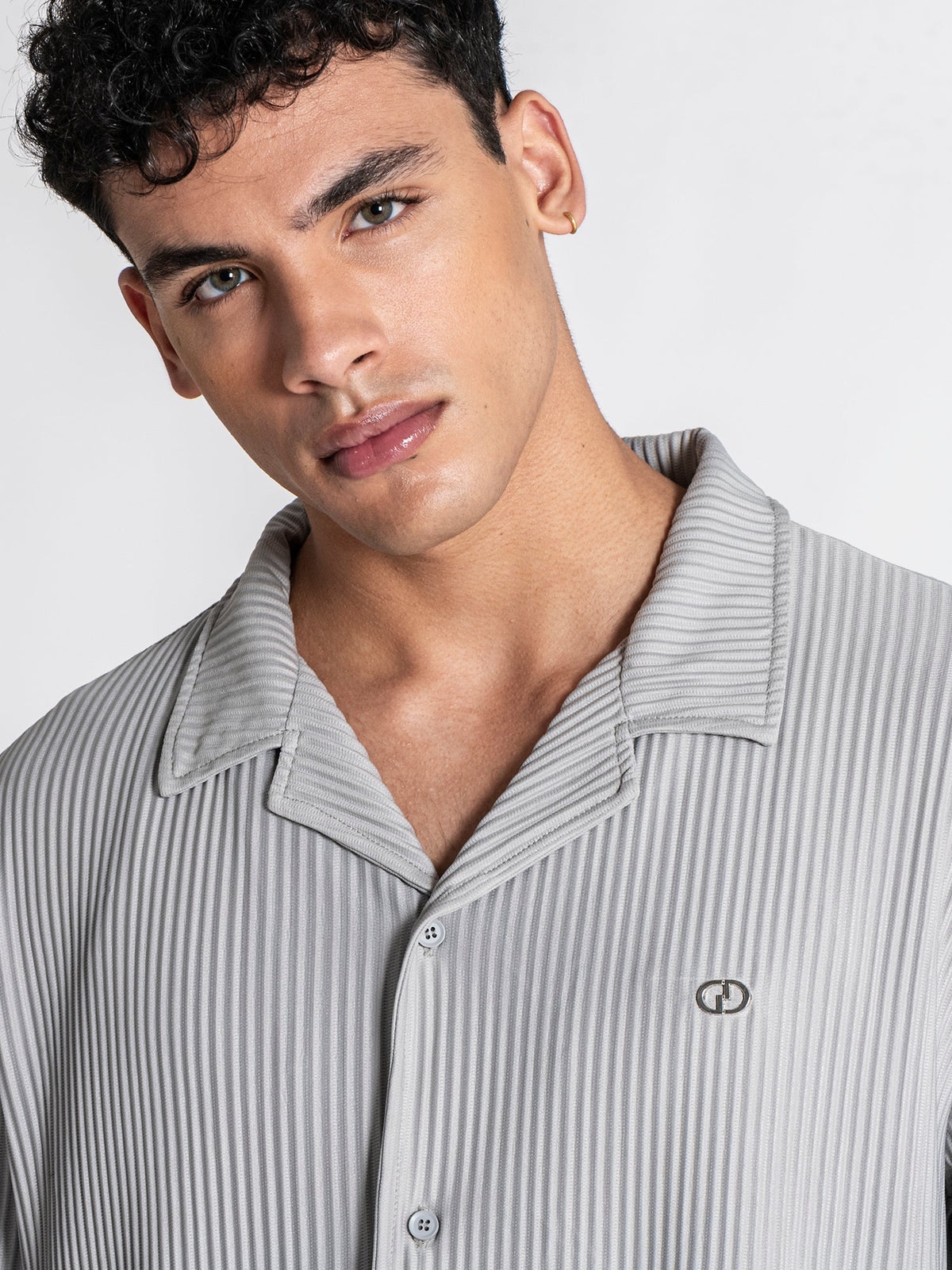 shirts / Grey GG Cuban Shirt