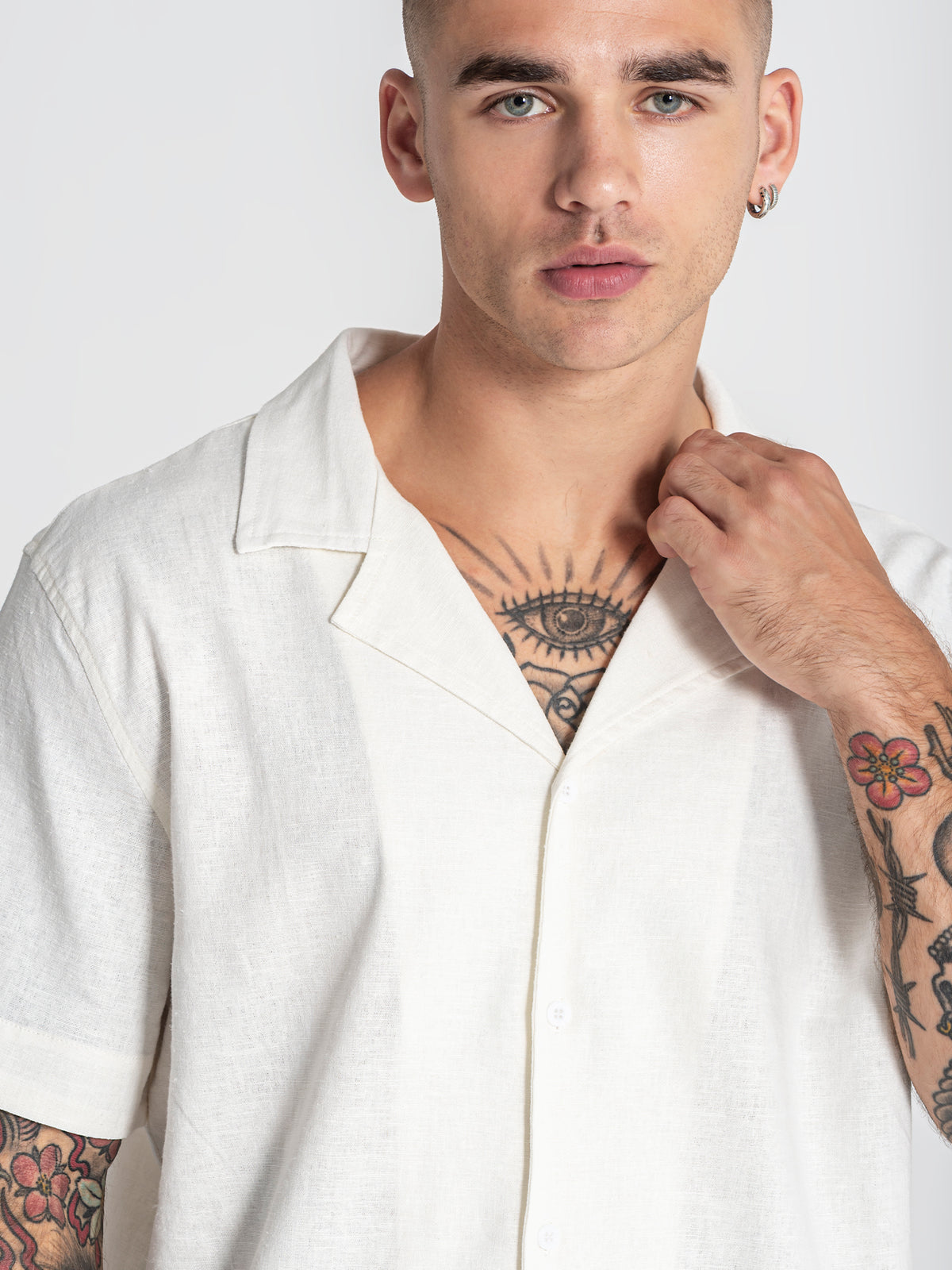 shirts / White Nature Linen Shirt