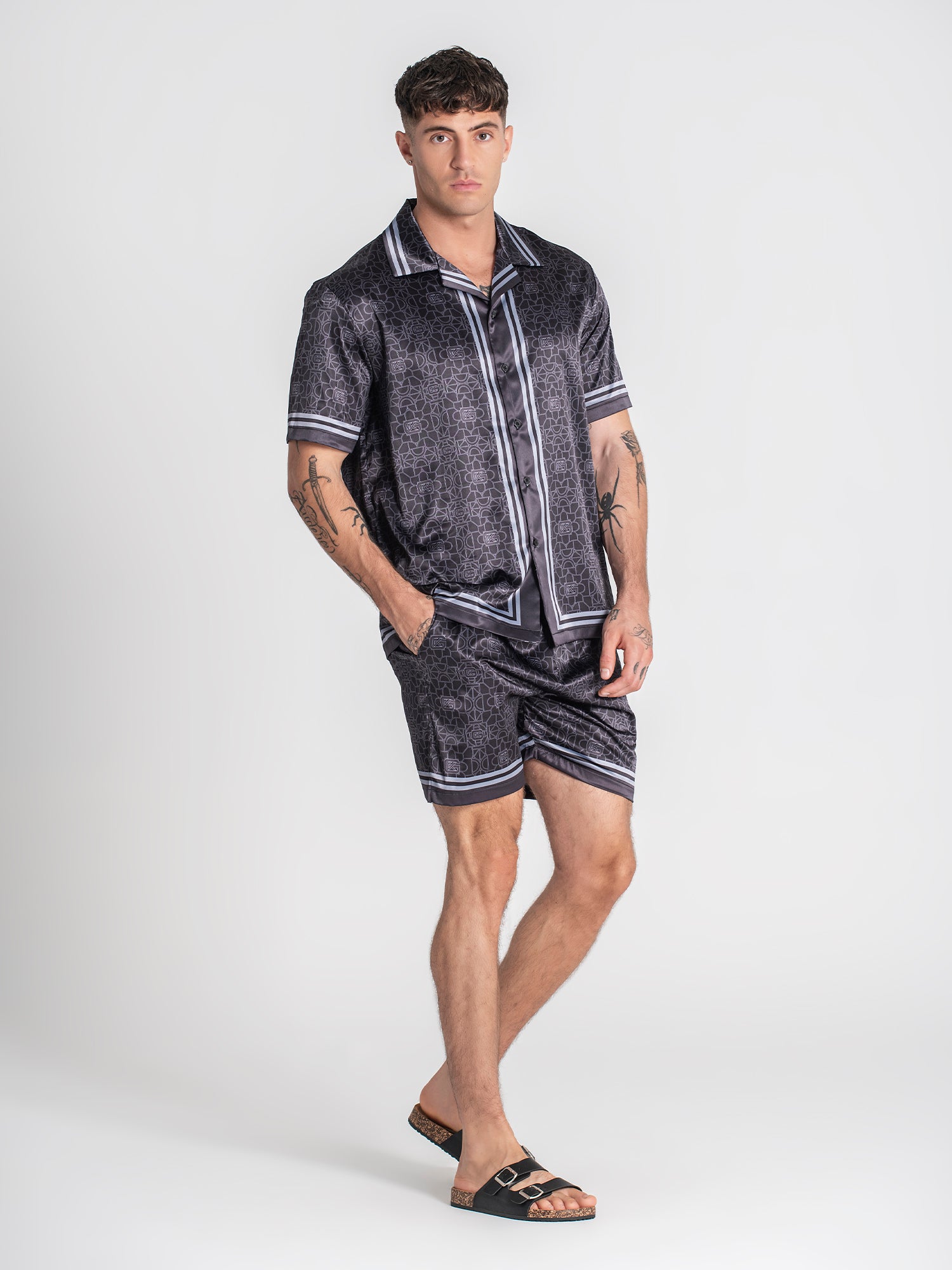 shirts / Black GK Déco Satin Shirt