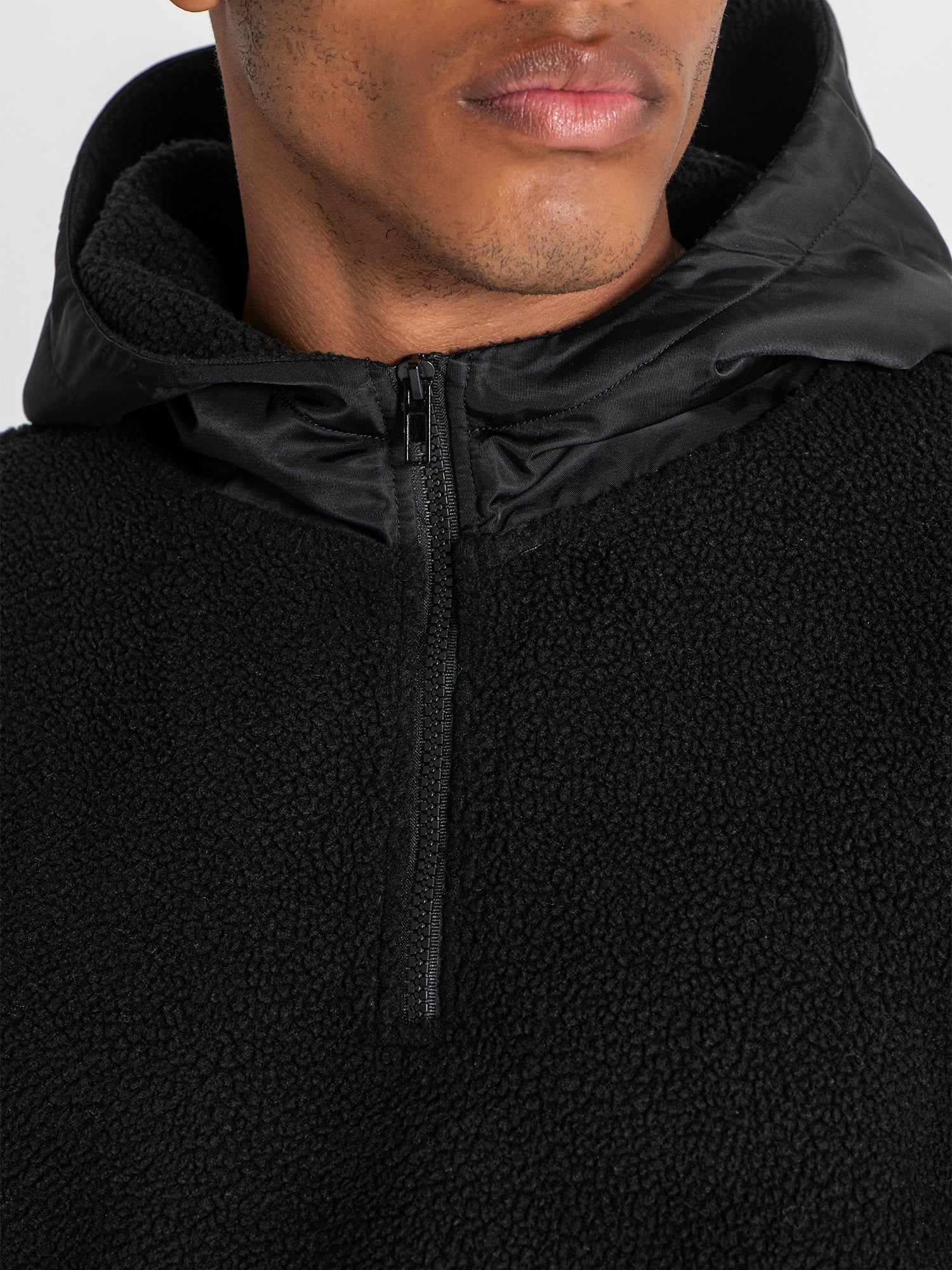 hoodies / Black Cargo Sherpa Hoodie