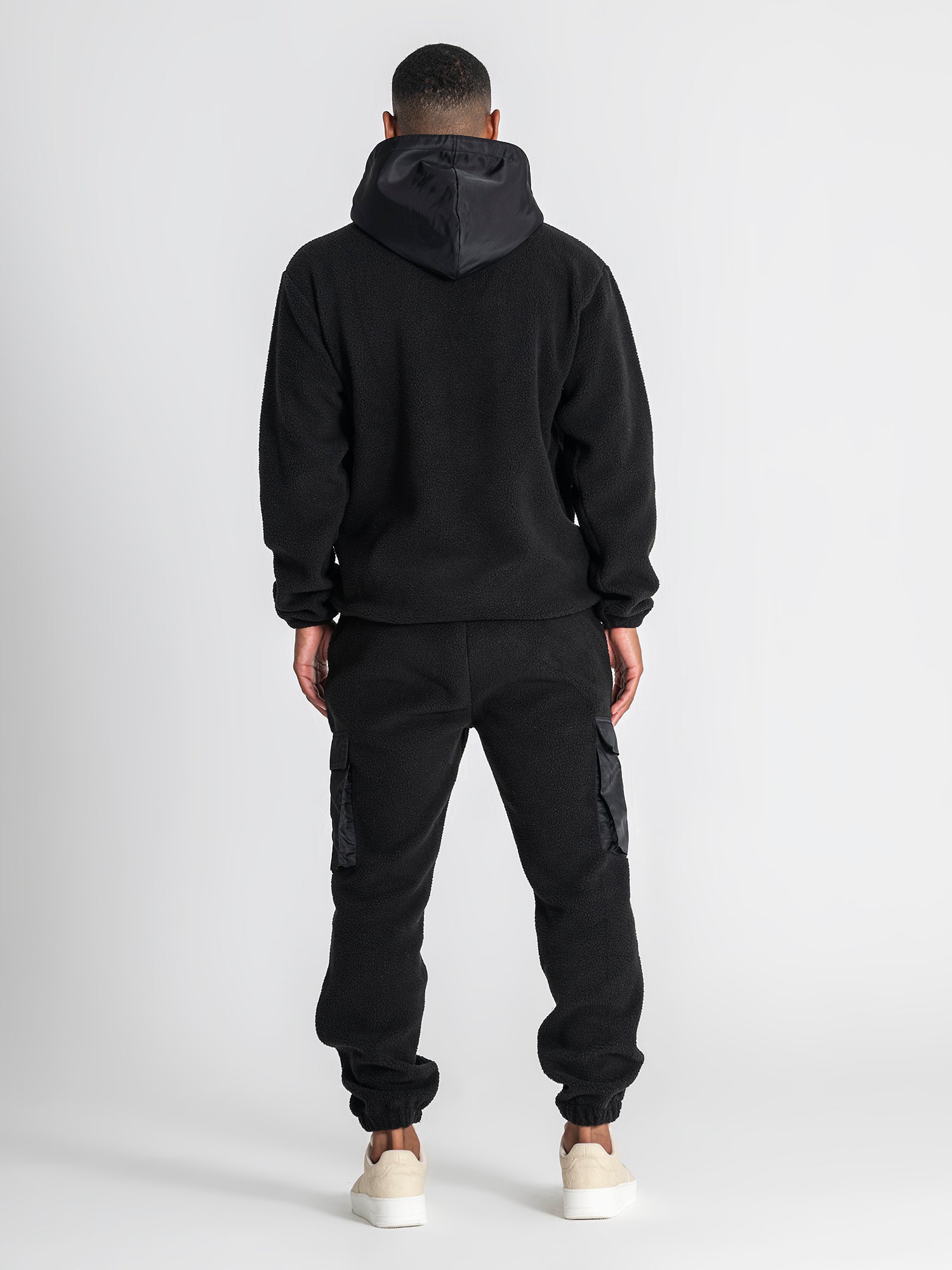 hoodies / Black Cargo Sherpa Hoodie