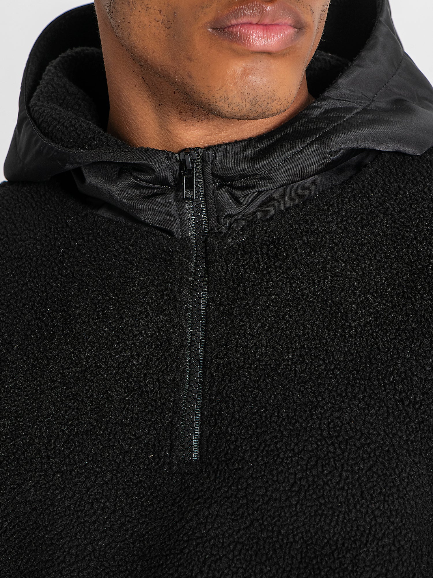 hoodies / Black Cargo Sherpa Hoodie