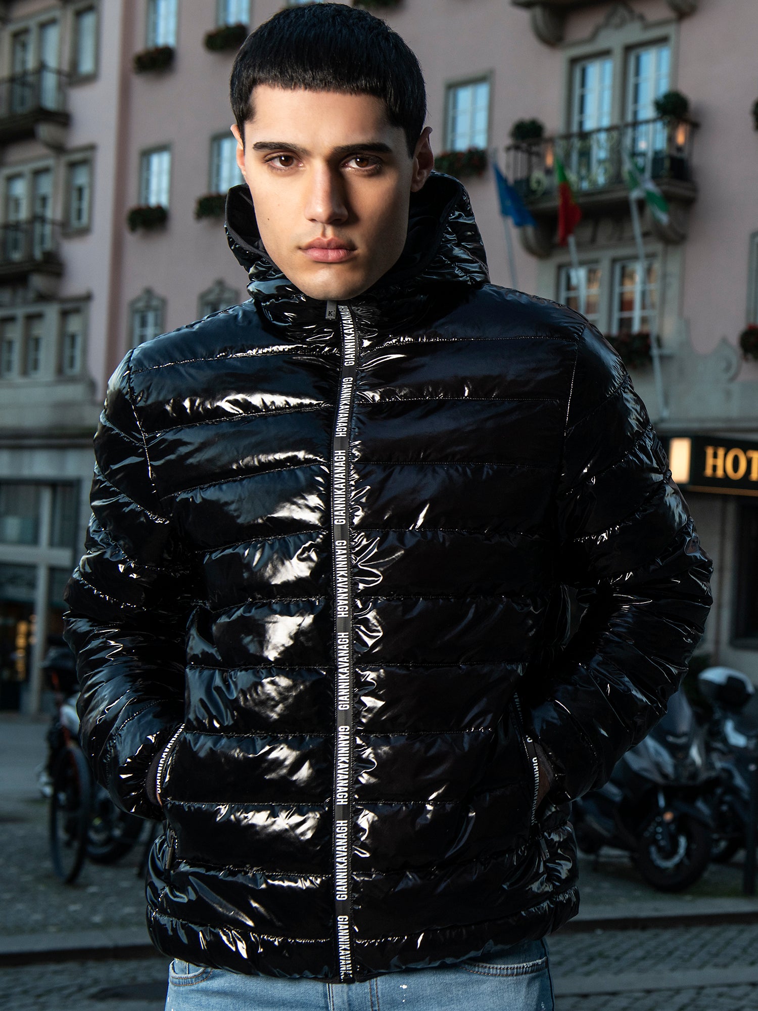 Black Loop Hoodie Jacket - Main Image