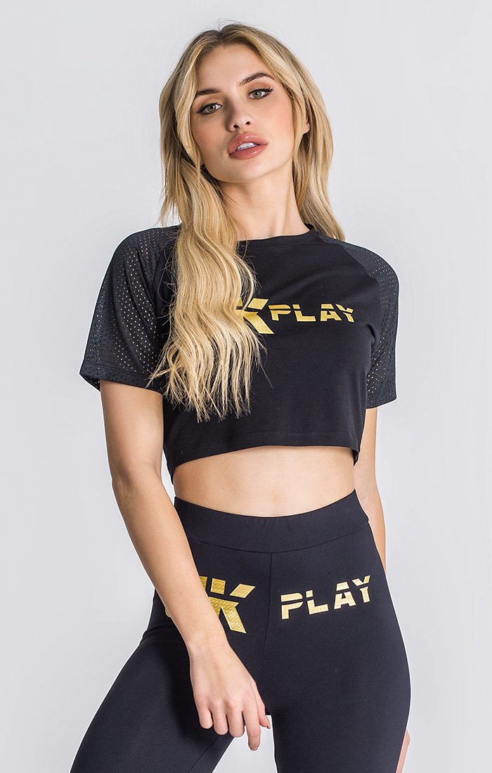 Black GK Play Cropped Tee