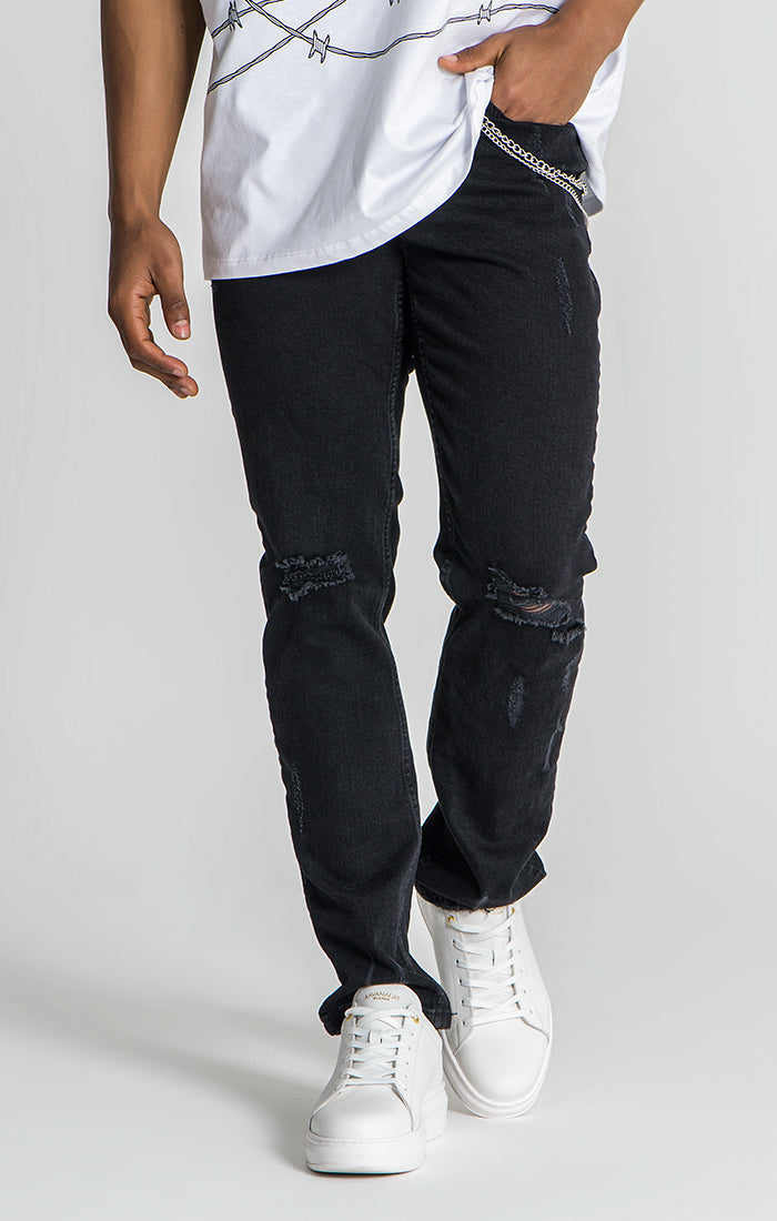 Straight leg ripped shop jeans mens