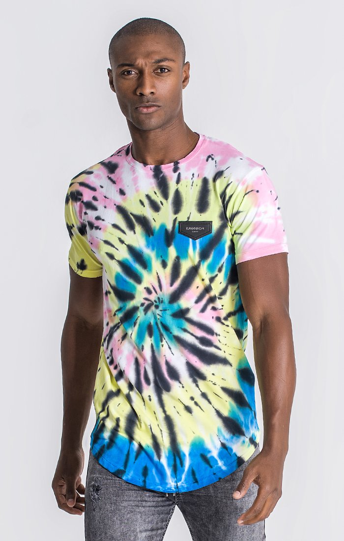 Camiseta Desteñida Multicolor