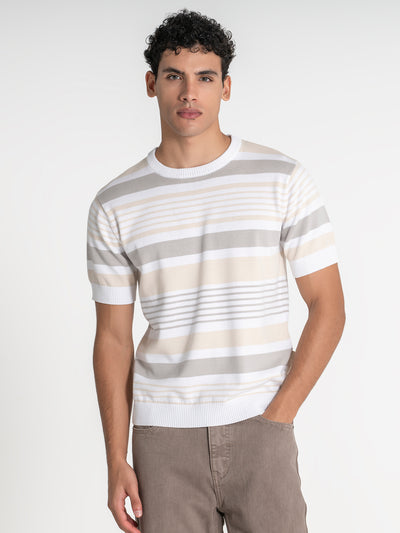 t-shirts / White Retro Knit Tee
