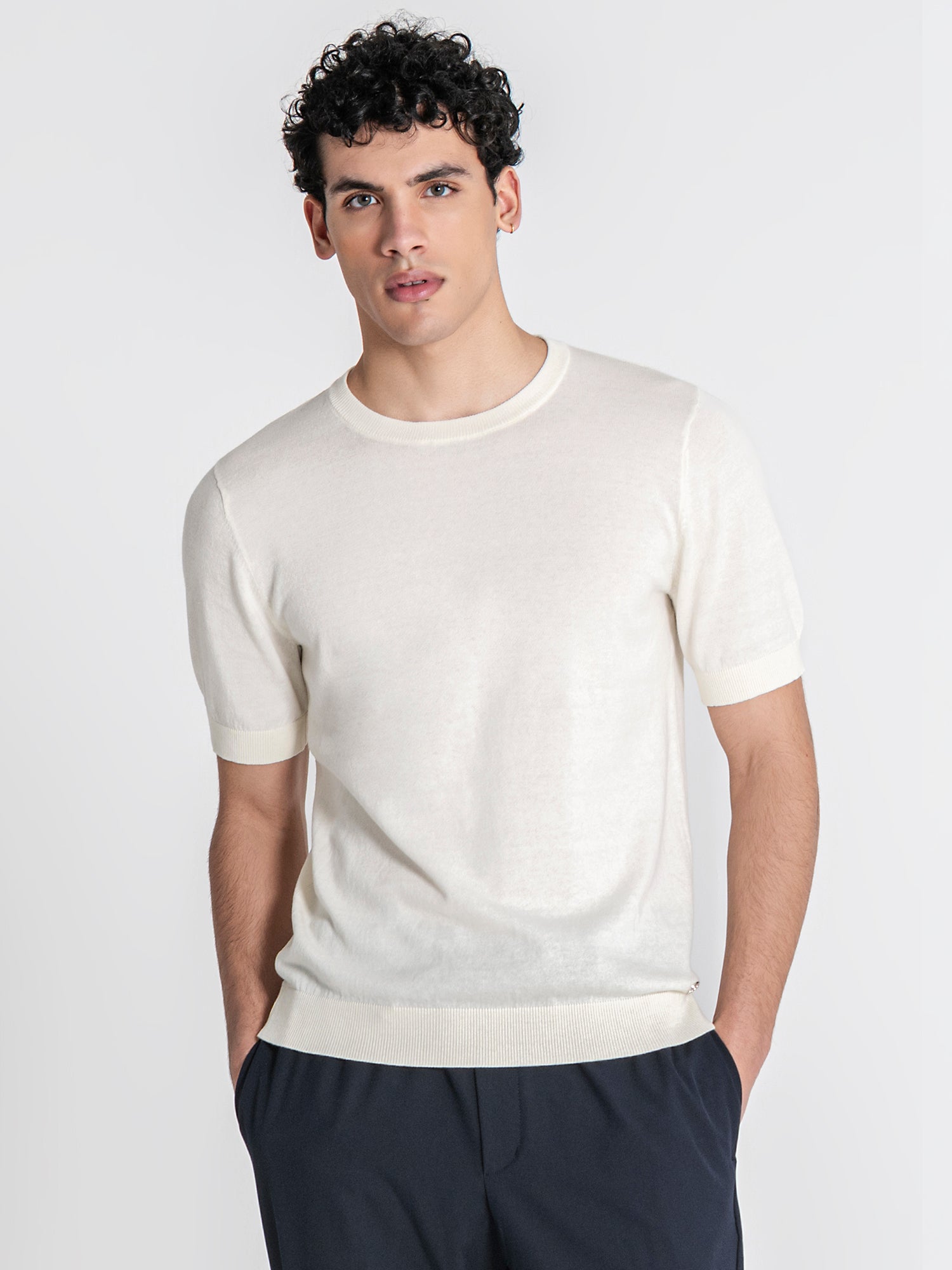 White Soft Knit Tee