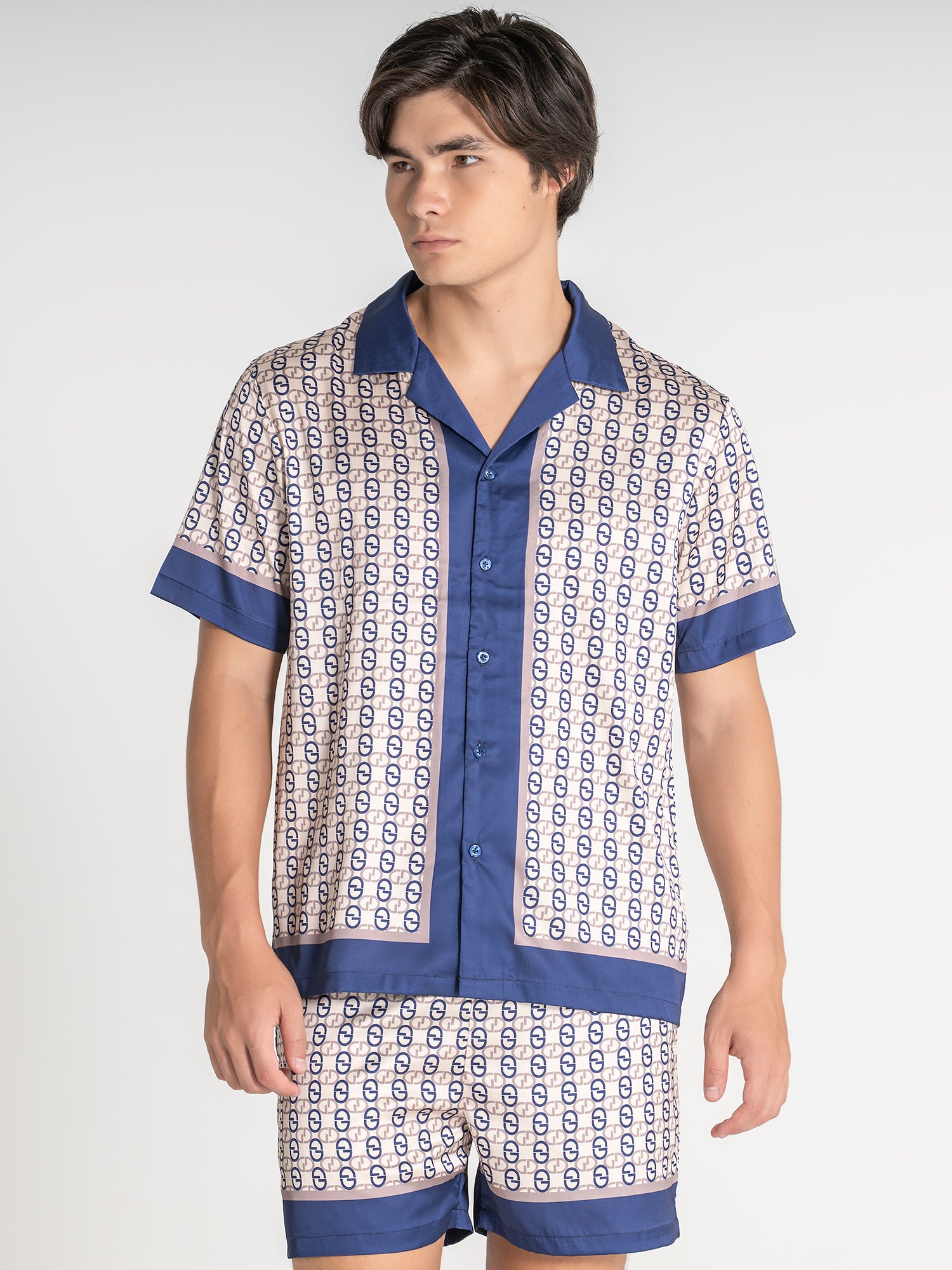 Blue GG Mania Satin Shirt