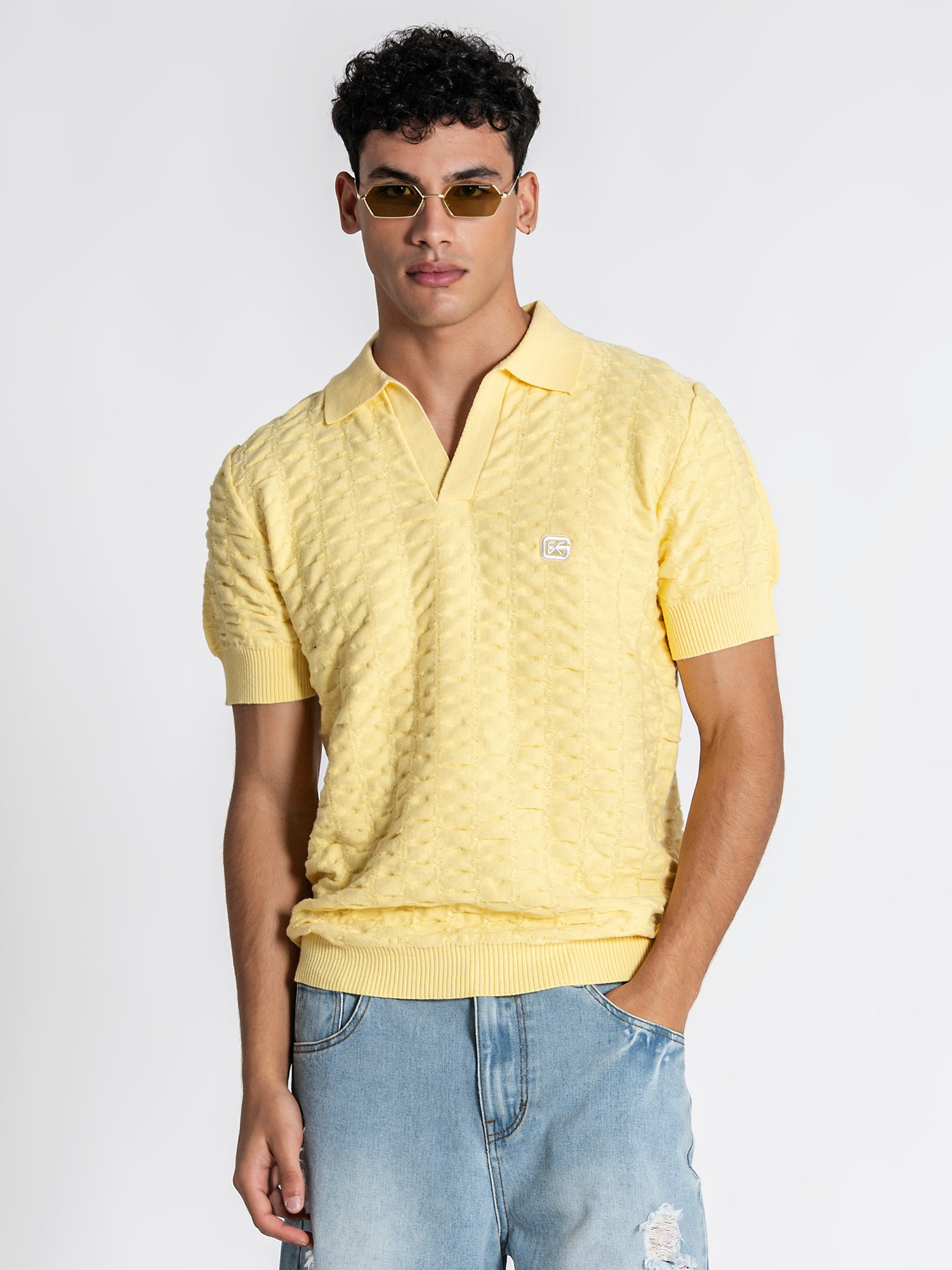 Yellow GK Knit Polo