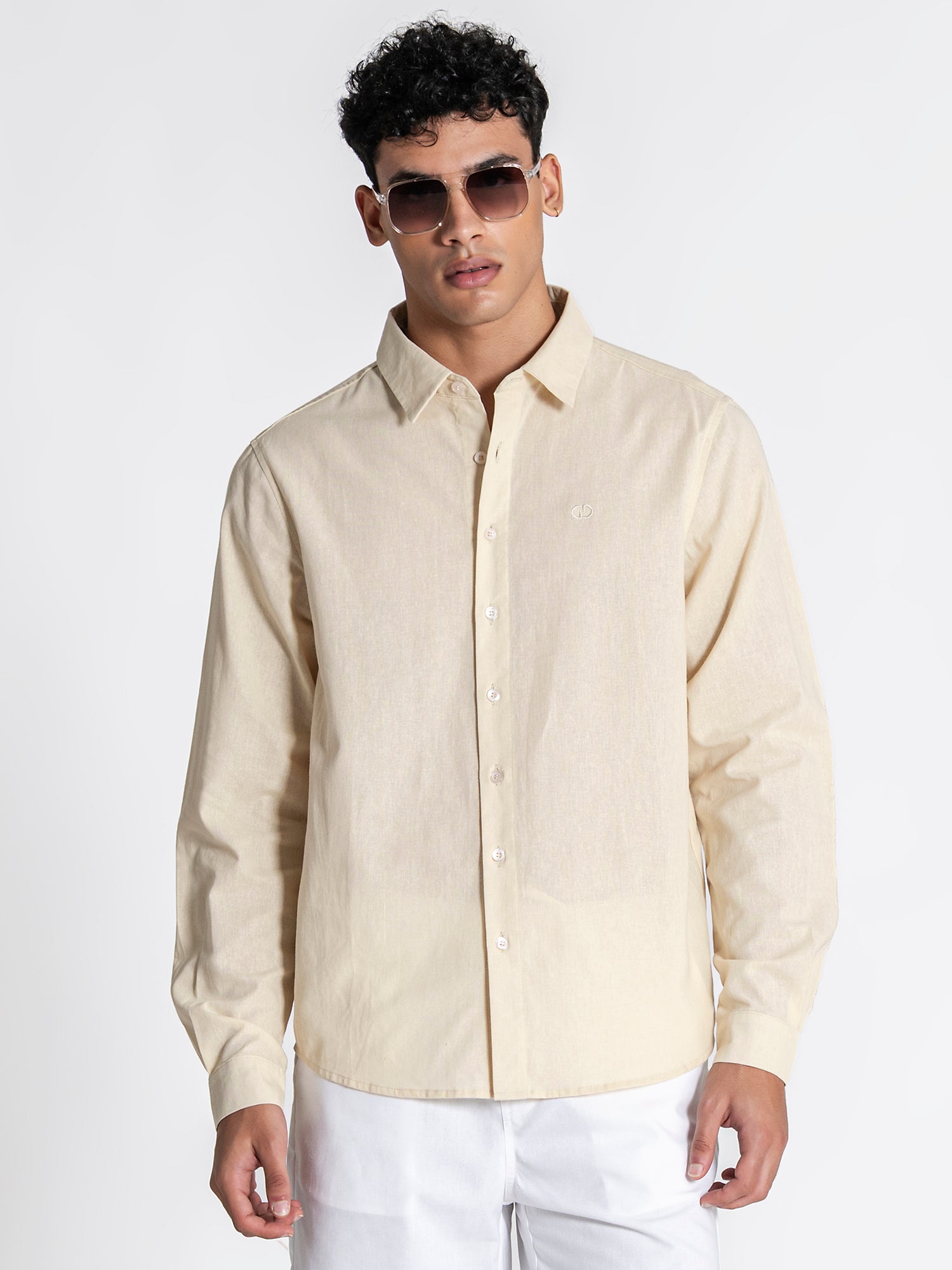Beige GG Linen Shirt