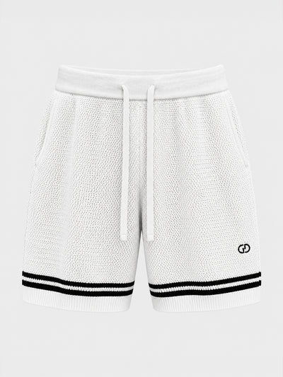 shorts / White Baseball Knit Shorts