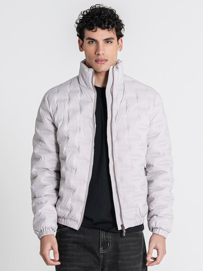 jackets / Grey Code Puffer Jacket