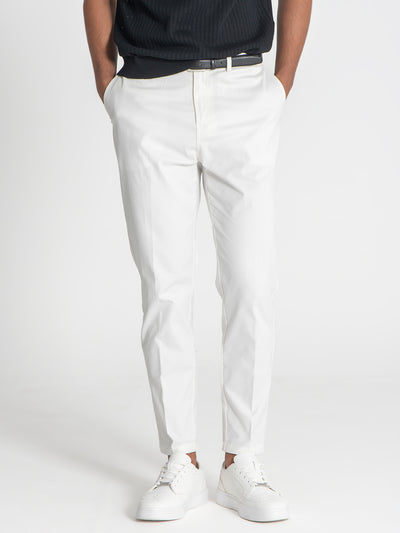 pants / White Elastic Chino Chino Pants