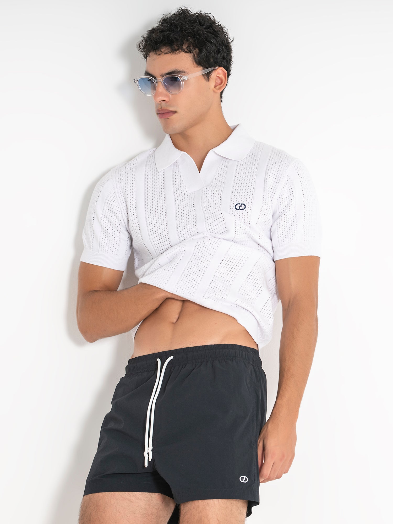 White Tennis Knit Polo