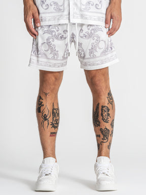 shorts / White Majestic Satin Shorts