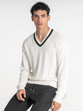 sweats / White Cable Sweater