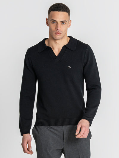 polos / Black Soft Knit Polo