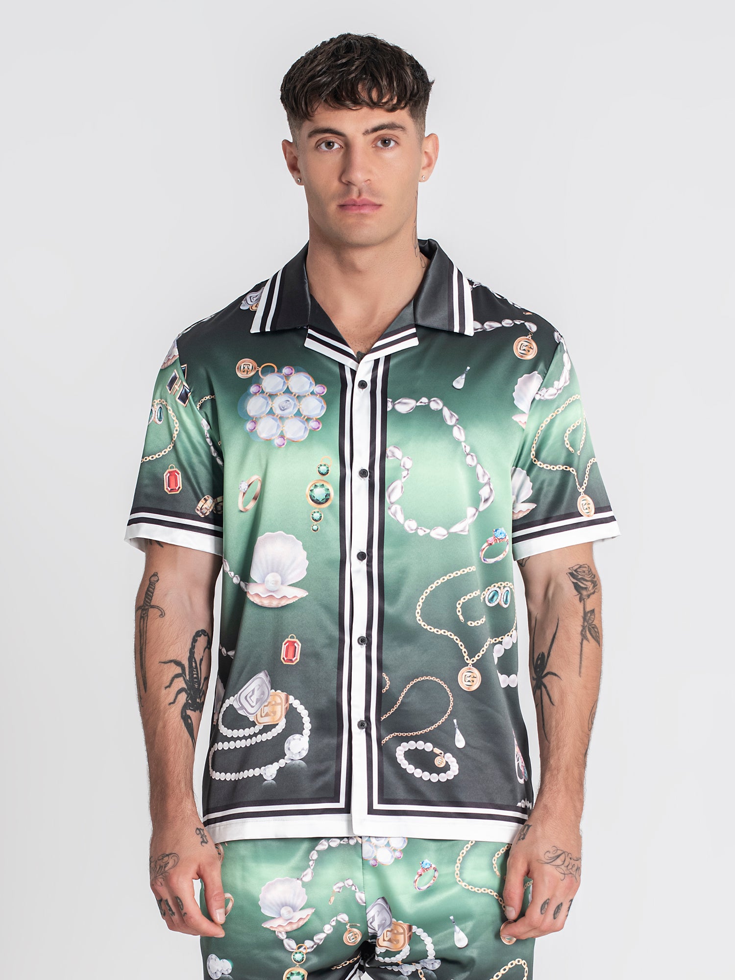 Multicolor Pearl Satin Shirt