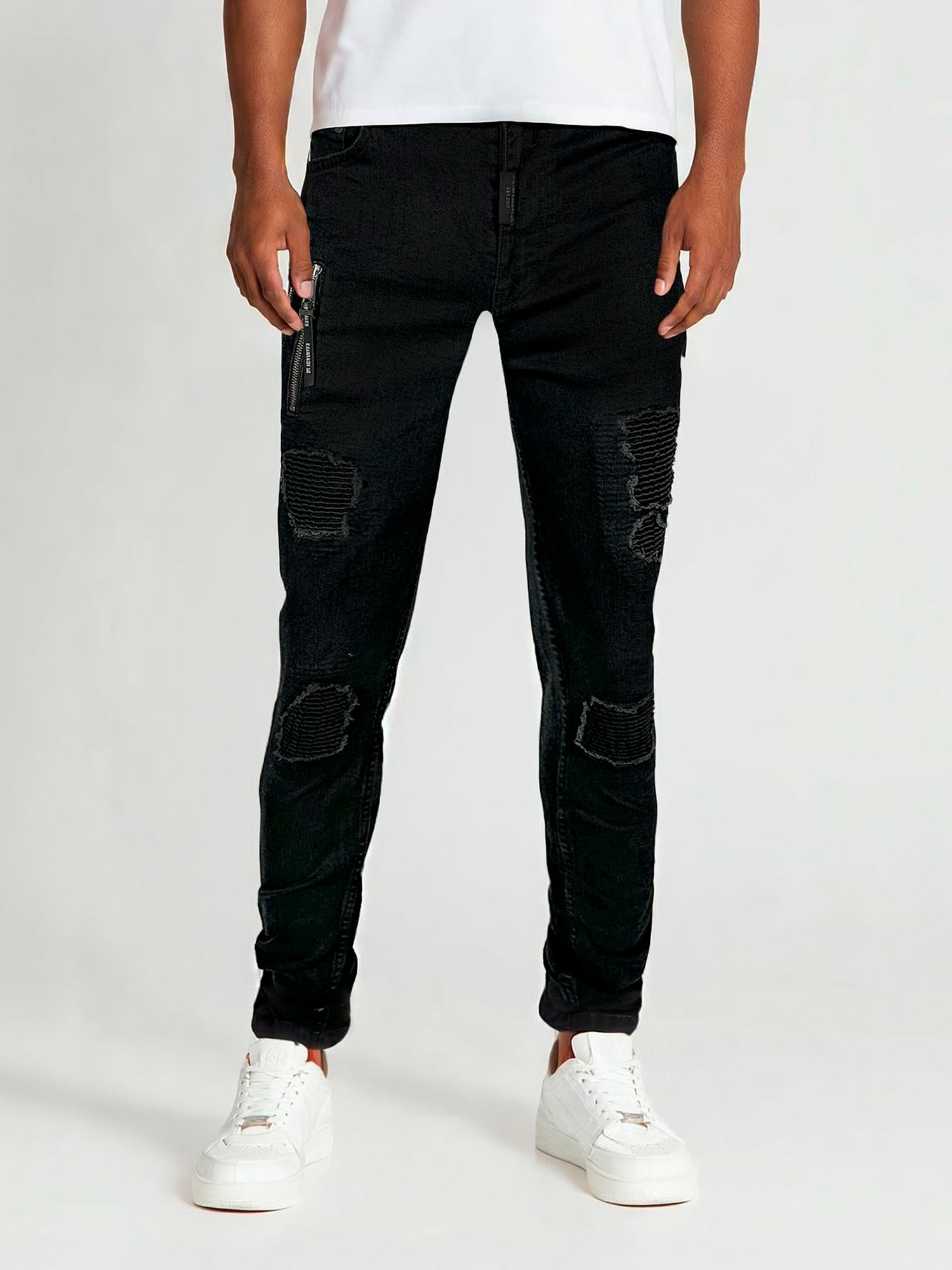 Black Motor Slim Fit Jeans
