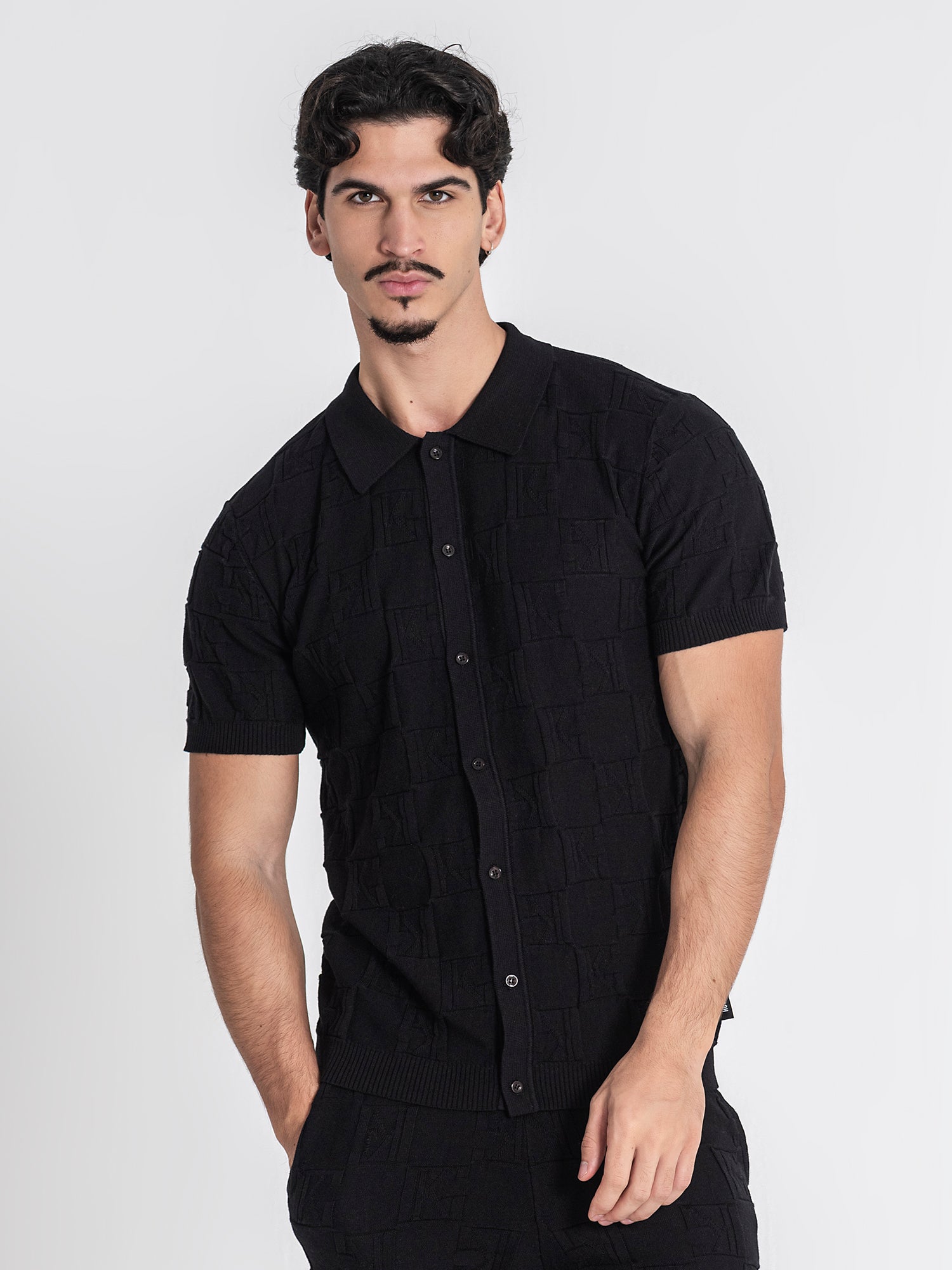 Black Clone Knit Shirt