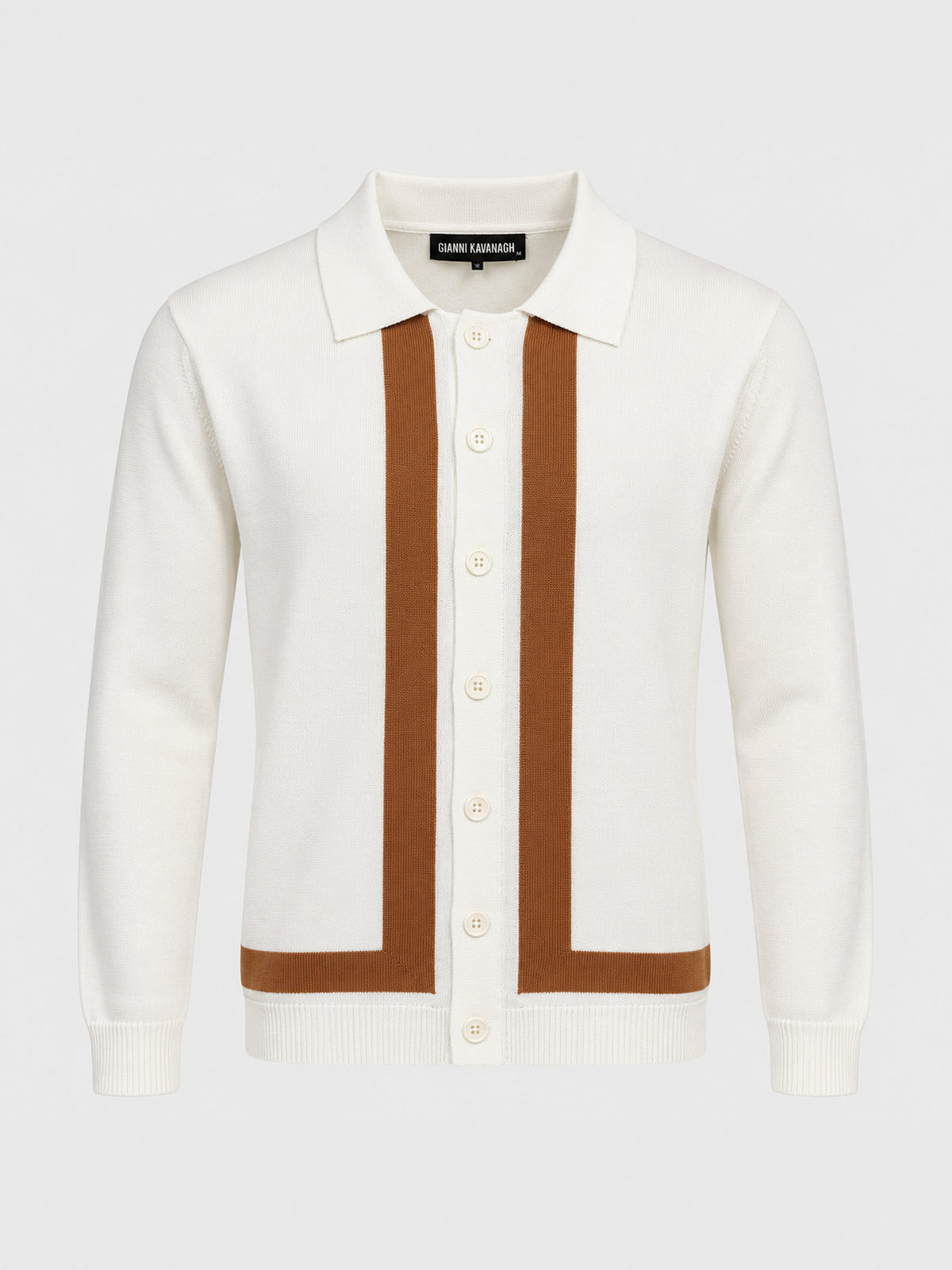 White Column Knit Shirt