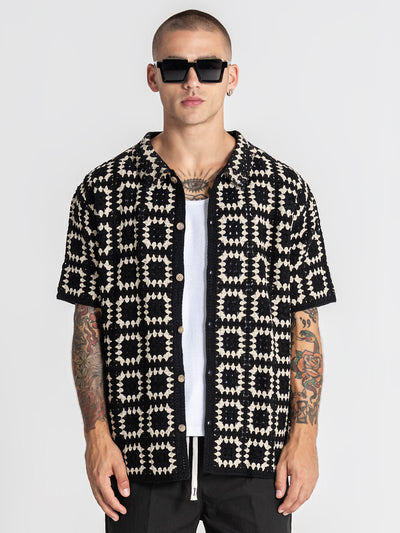 shirts / Black Nature Knit Shirt