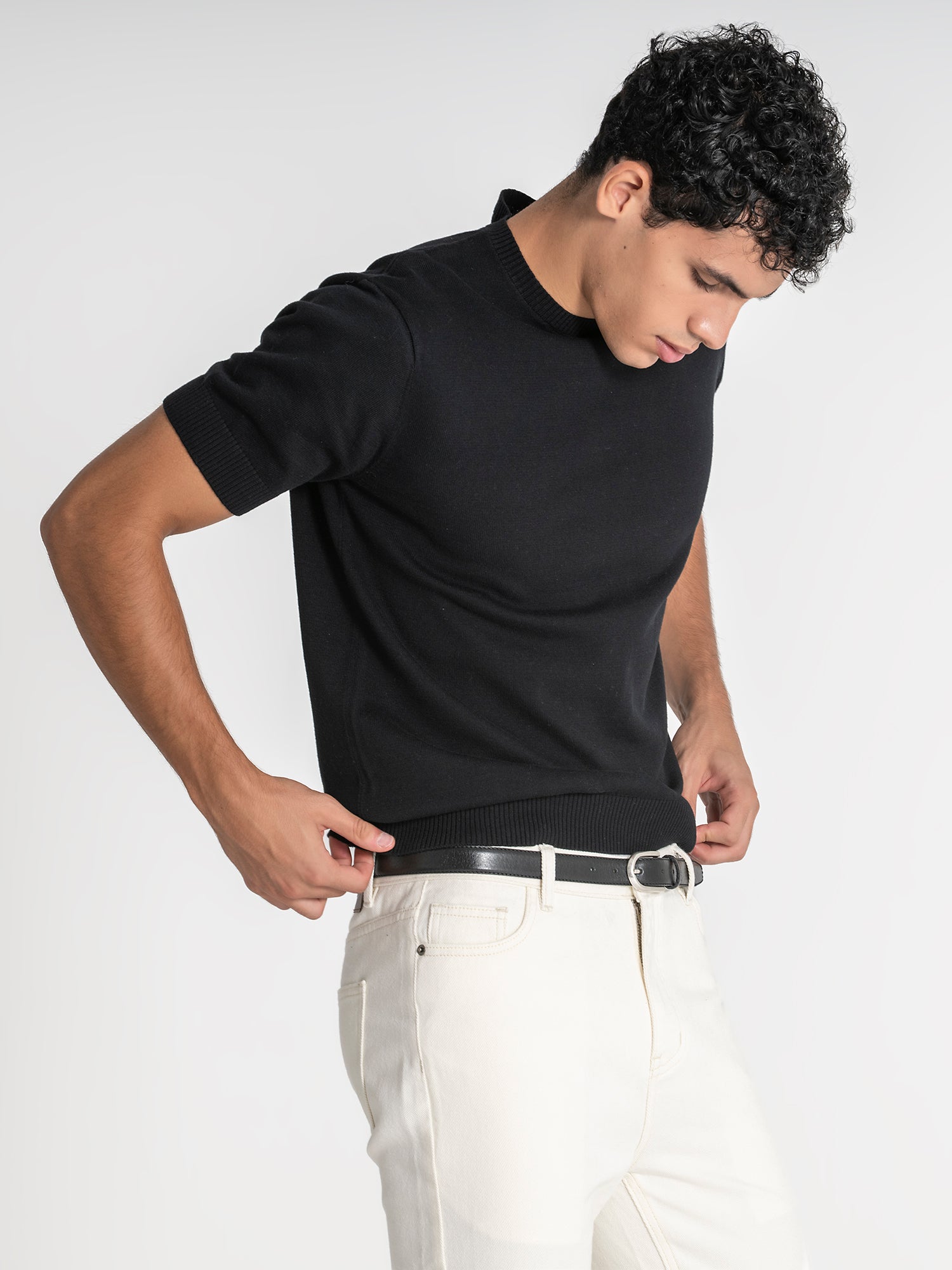 Black Essential Knit Tee