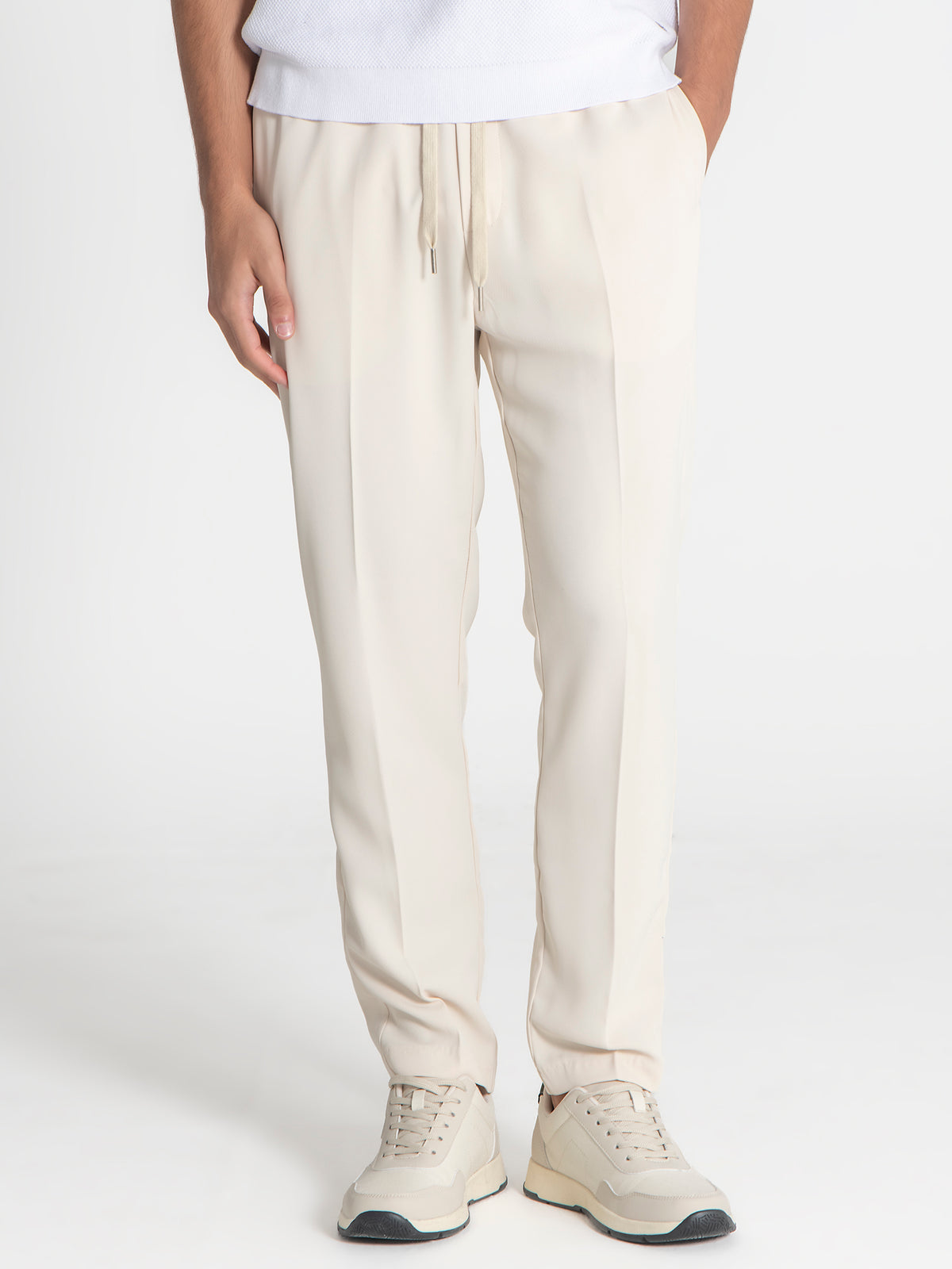 pants / Beige Drawstring Pants