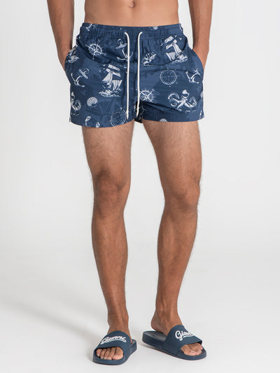 swimshorts / Blue Nautical Swimshorts