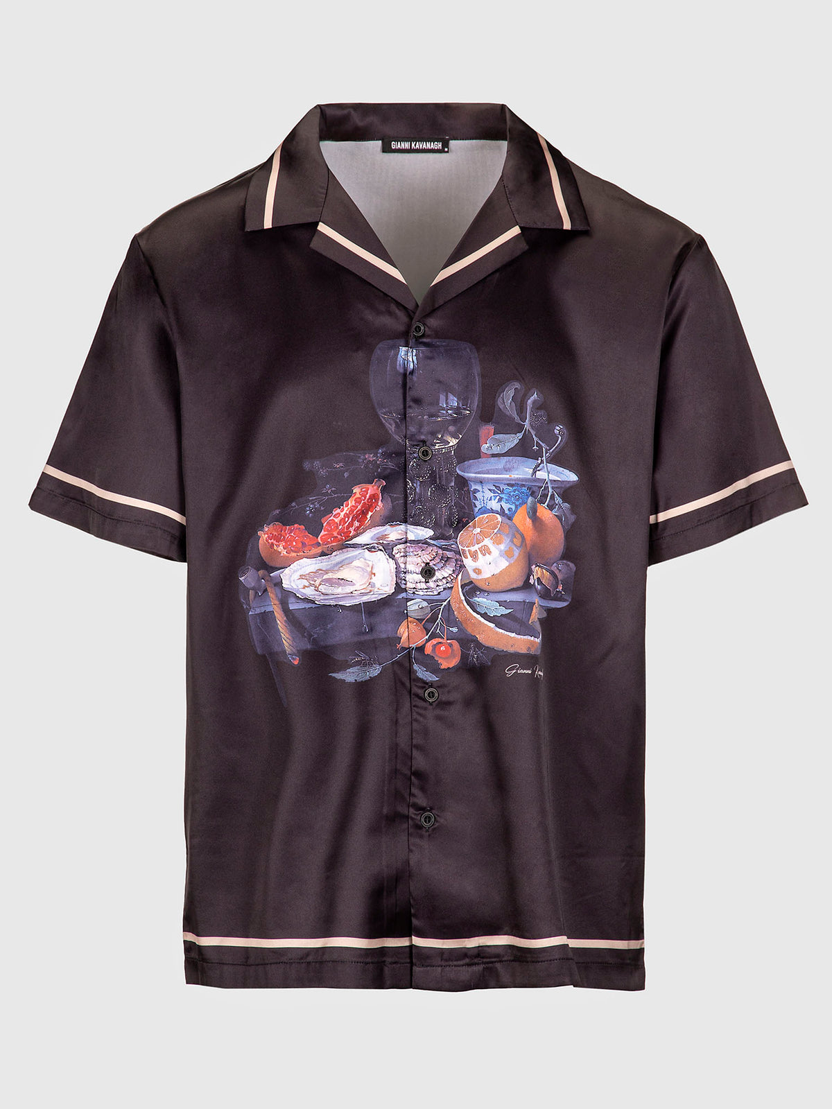 shirts / Black Canvas Satin Shirt