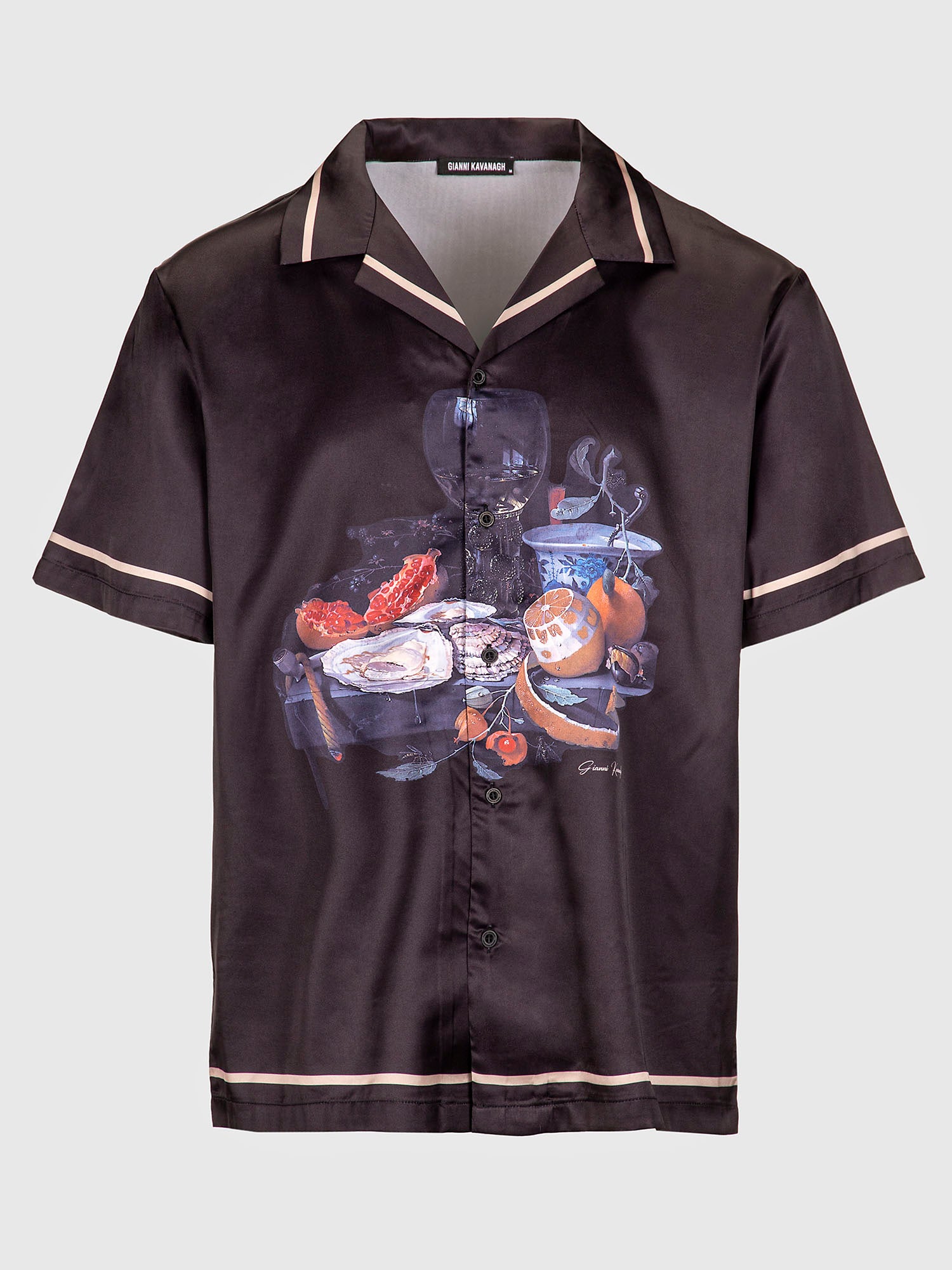 shirts / Black Canvas Satin Shirt