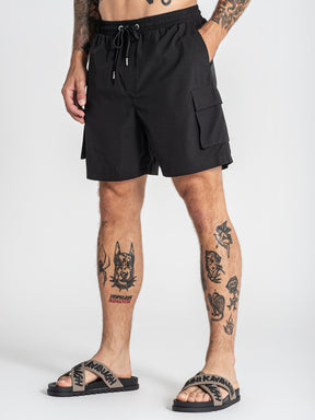 swimshorts / Black Cargo Swimshorts