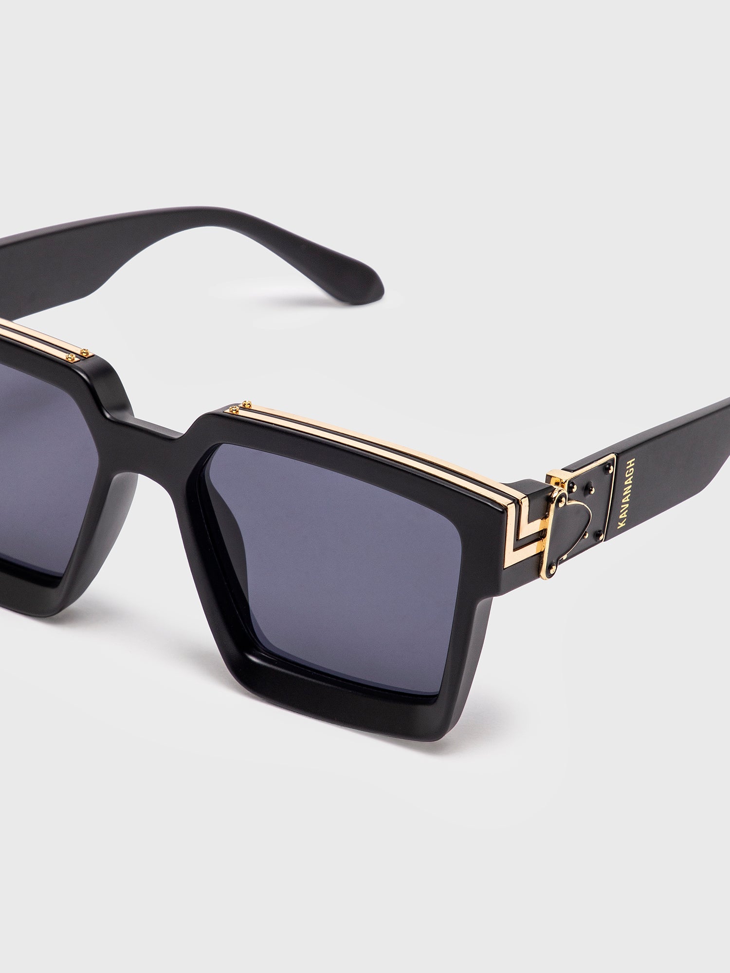 Black Matte Square Sunglasses