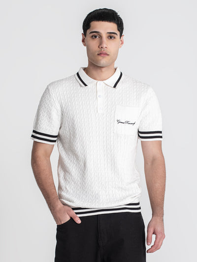 polos / White Identity Knit Polo