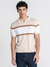 polos / Beige Block Knit Polo