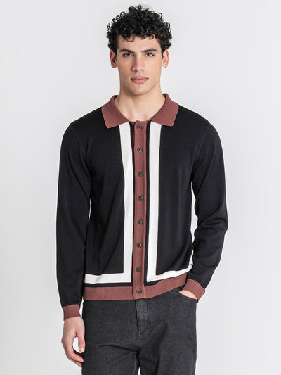 shirts / Black Frame Knit Shirt