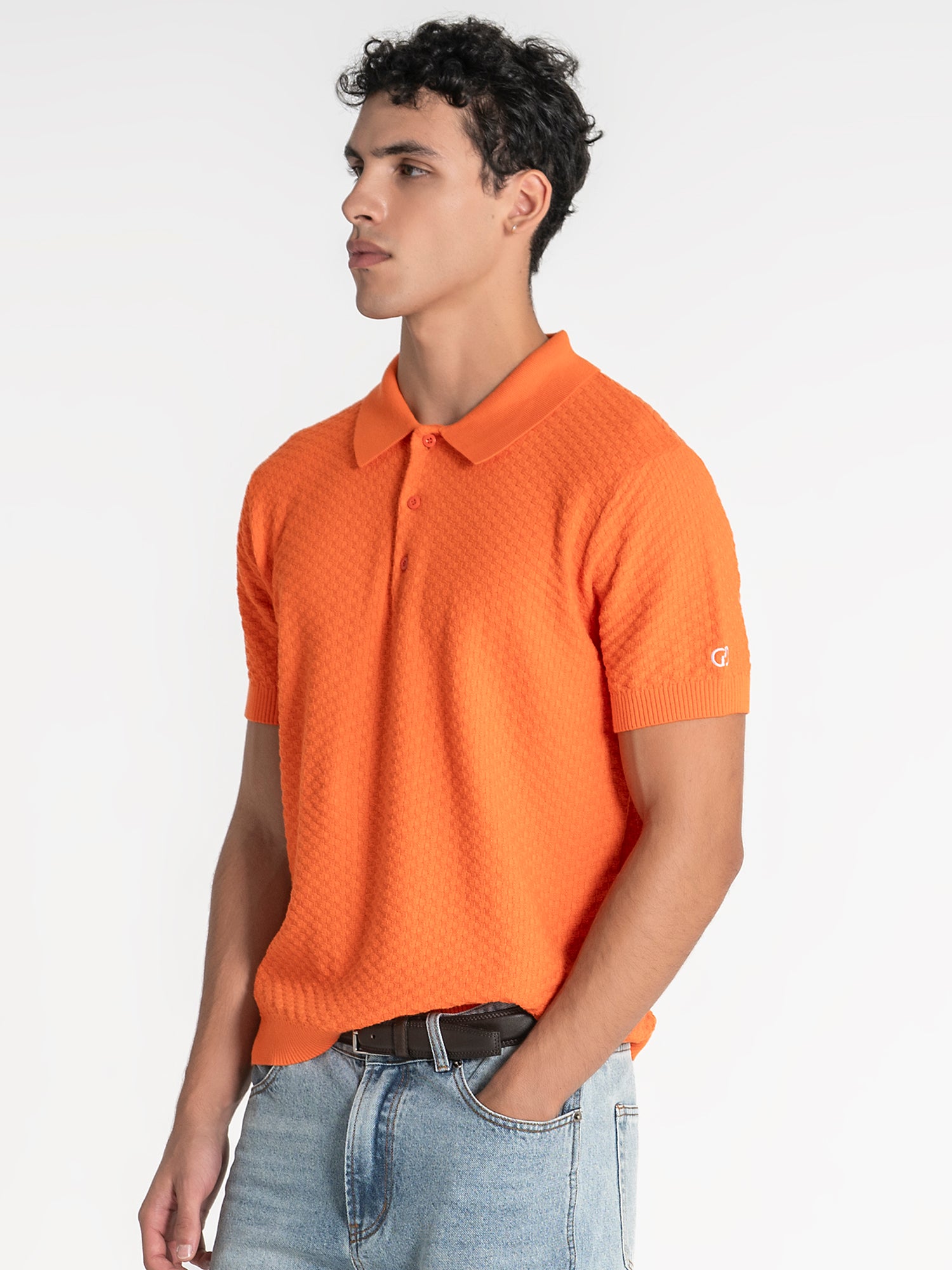 Orange Pop Knit Polo