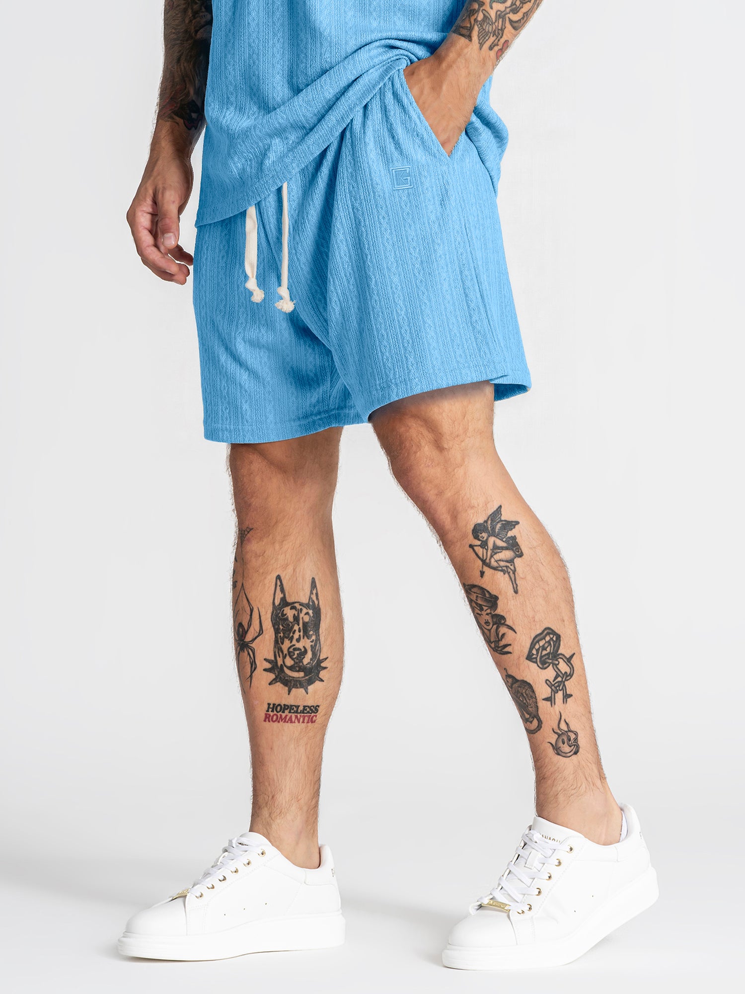 Light Blue Texture Shorts