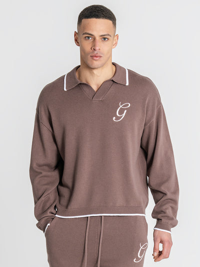 polos / Brown G Knit Sweater Polo