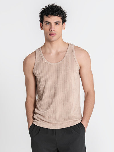 tank tops / Taupe Tactile Tanktop