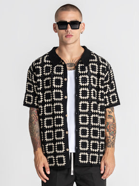 shirts / Black Nature Knit Shirt