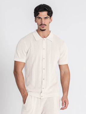 shirts / White Breathe Knit Shirt
