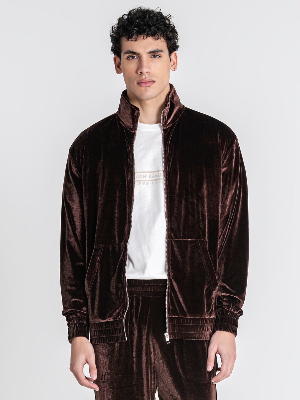 zip jackets / Brown GK Tape Zip Jacket