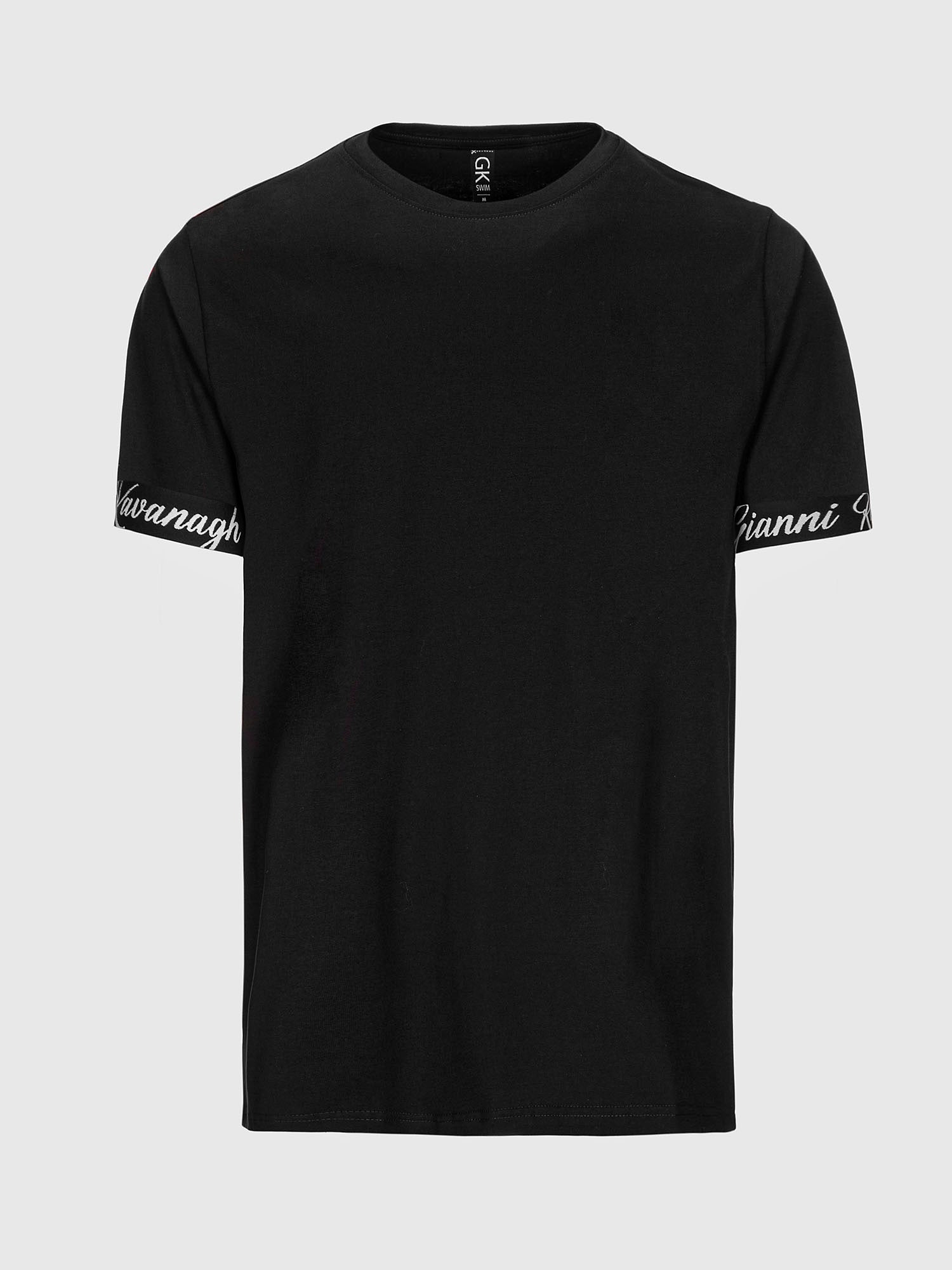 Black Script Elastic Tee