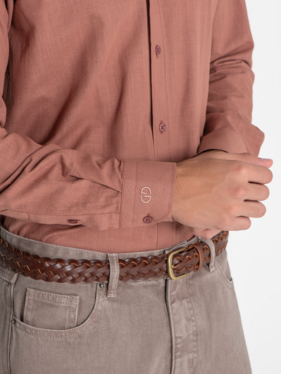 shirts / Taupe Linen Shirt