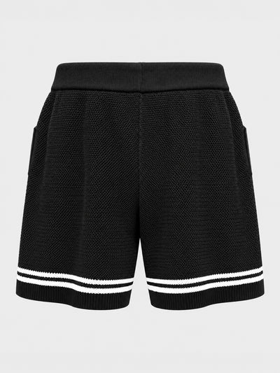 shorts / Black Baseball Knit Shorts