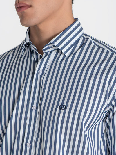 shirts / Navy Blue Striped Shirt